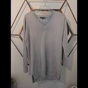 Matty m silver, sparkle V neck Sweater, size L